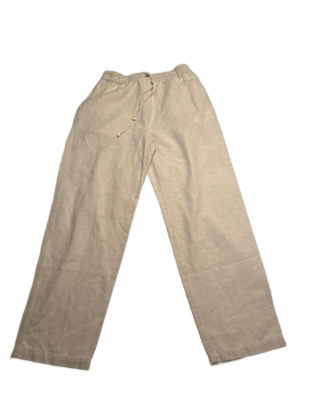 Talbots Women's Beige Linen Cotton Blend Casual Pants Size S